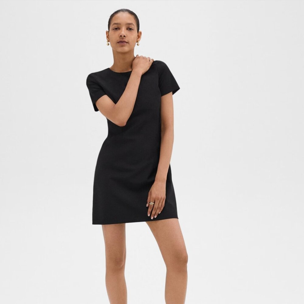 Theory Sheath Dress in Good Wool (Black, Size 4)